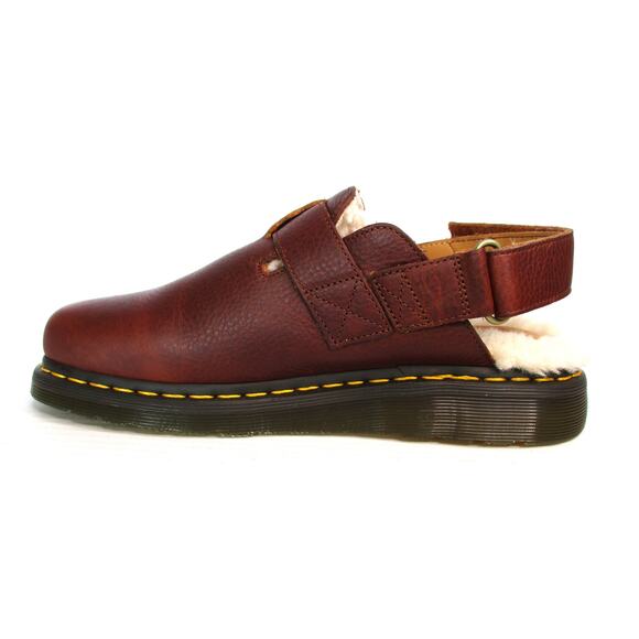 New DR. MARTENS Jorge II Faux Fur Lined Leather Slingback Mules Unisex M8 / W10 - Picture 4 of 10